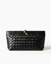 Black-Woven-Leather-Everyday-Zip-Clutch-2