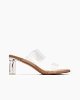 Transparent Chunky Backless Open Toe Heels