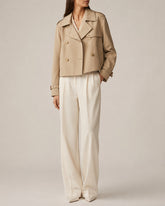 (Clean Up - S/M) Short Double-Breasted Beige Coat