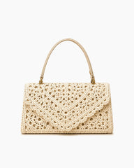Chic Crochet Lace Texture Mini Top Handle Bag