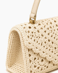 Chic Crochet Lace Texture Mini Top Handle Bag