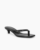 City Evening Leather Kitten Heel Sandal
