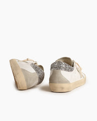 (Clean Up) White Nappa Leather Gray Star Sneakers