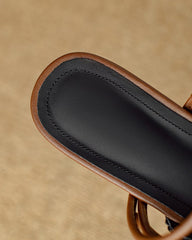 Woven Knotted Strap Block Heel Slip-On Sandals