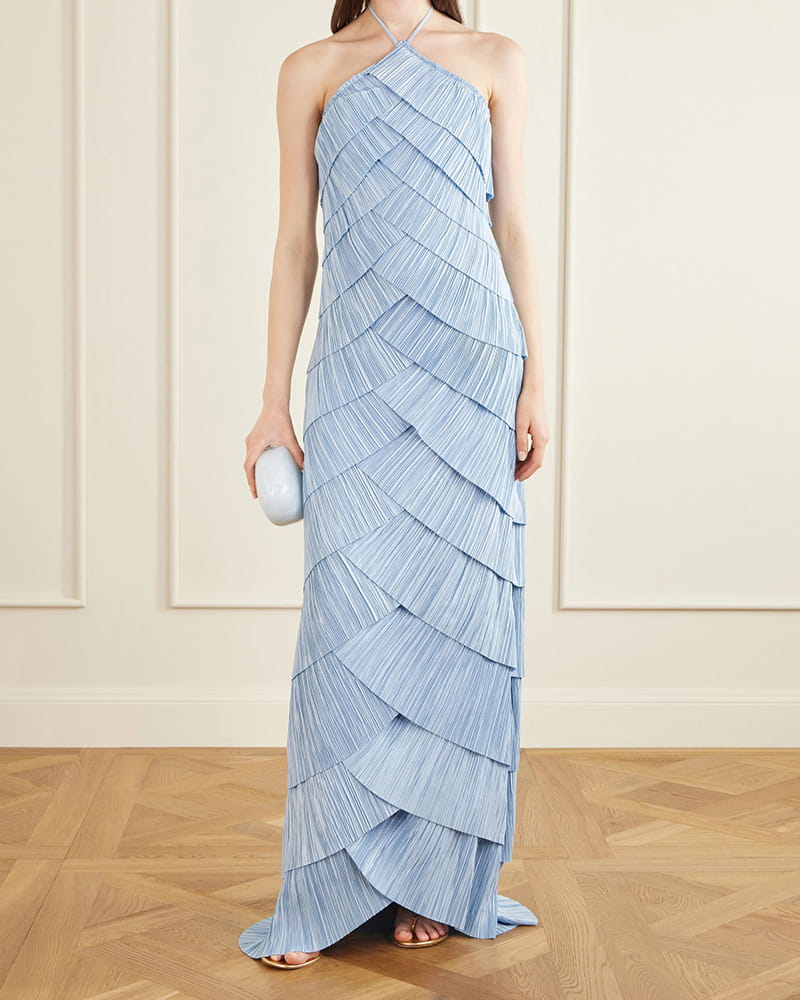 Evening-Tiered-Pleated-Halter-Maxi-Dress-5