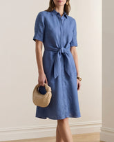 Summer-Office-Casual-Belted-Shirt-Dress-9