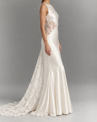 Ivory-Sleeveless-Lace-Panel-Mermaid-Wedding-Gown-1
