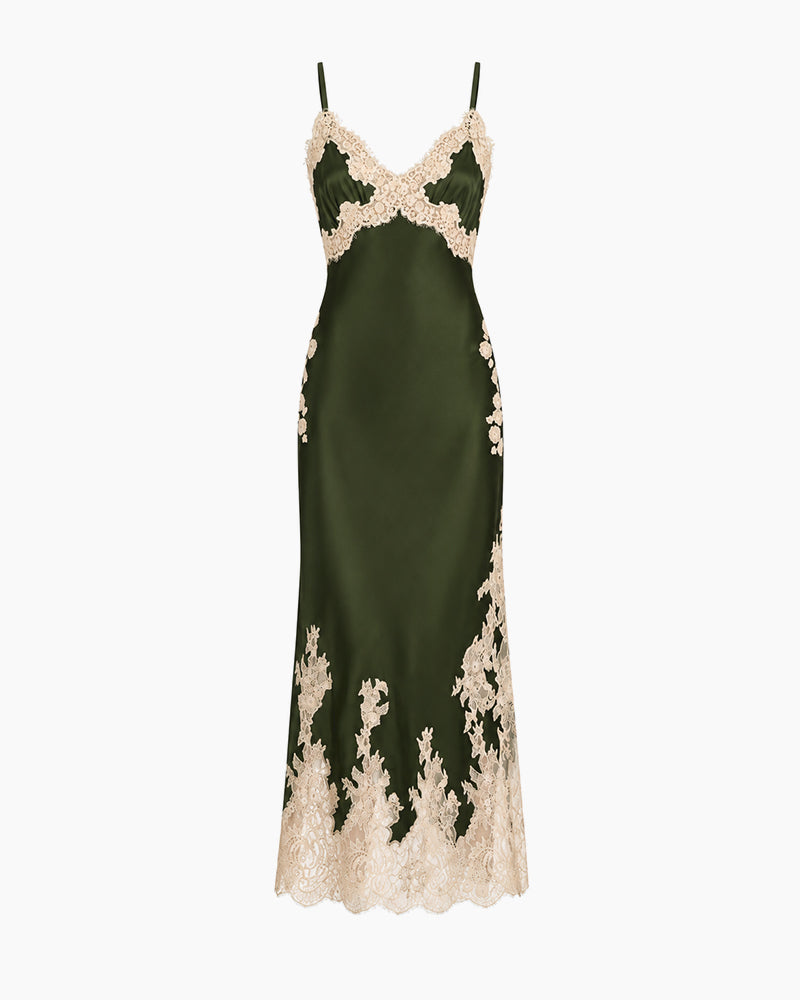 Dark-Green-Lace-Trim-Wedding-Guest-Midi-Slip-Dress-6