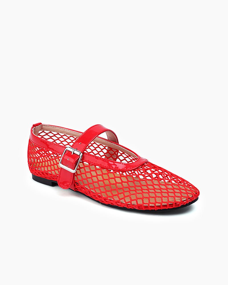 Mesh Mary Jane Flat Lightweight Sandals