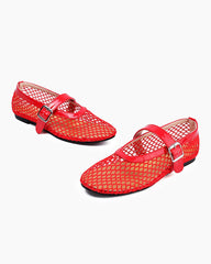 Mesh Mary Jane Flat Lightweight Sandals