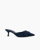 (Clean Up - US 6 ) Pointed Toe Slides Low Heels Mule Kitten Heel Sandals