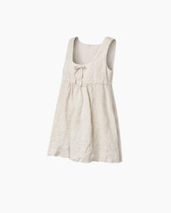 Summer-Brunch-Linen-Bow-A-Line-Mini-Dress-5