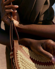 Women's Chic Handwoven Raffia Crescent Bag