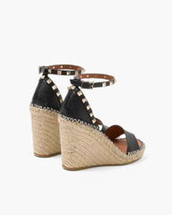Women's Studded Espadrille Wedge Sandals