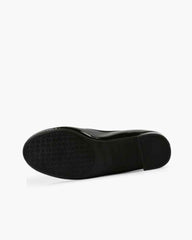 Women's Glossy Black Round Toe Ballet Pumps