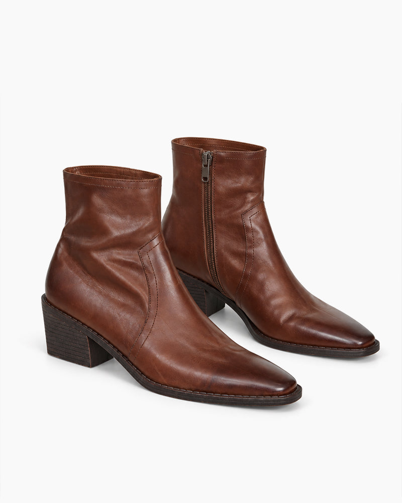 vintage-smooth-geniue-leather-ankle-boots