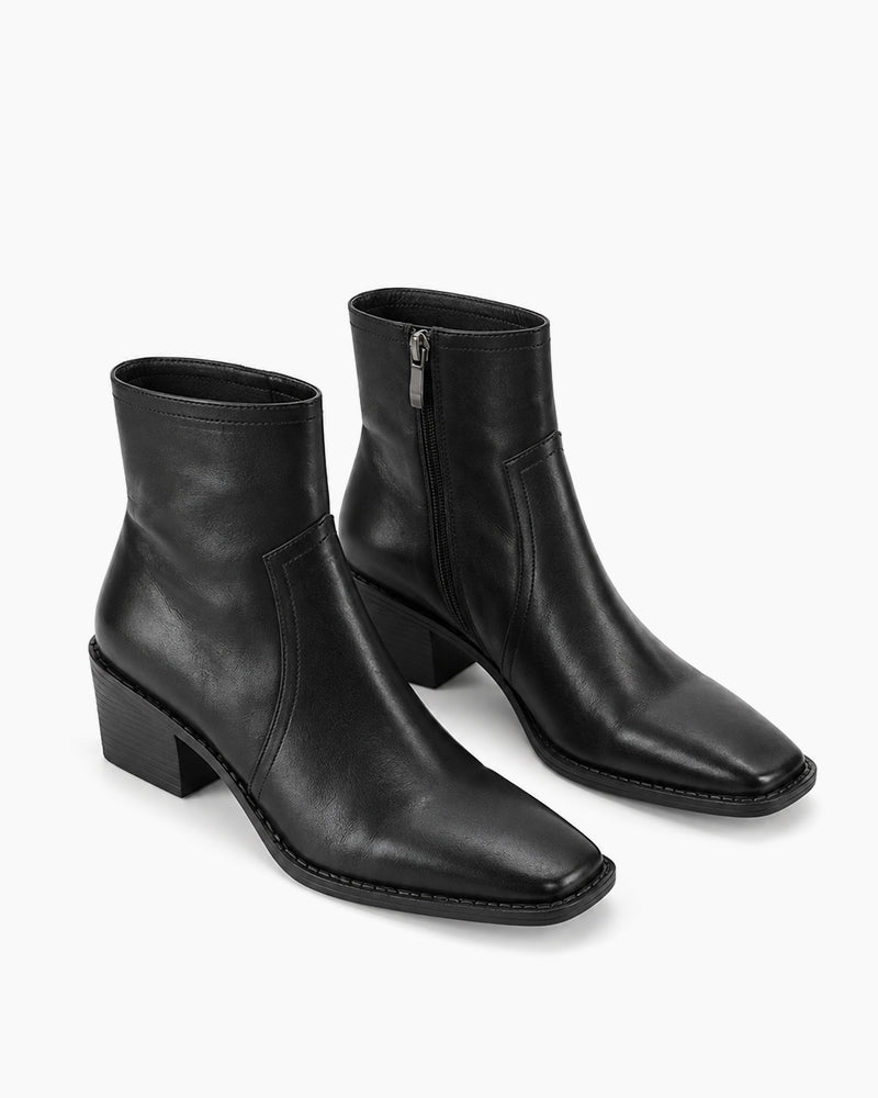 vintage-smooth-geniue-leather-ankle-boots