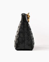 Black-Woven-Leather-Everyday-Zip-Clutch-6