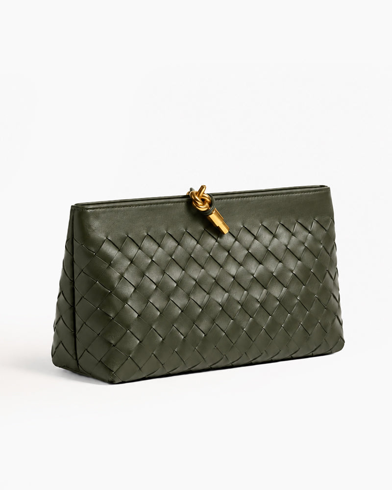 Black-Woven-Leather-Everyday-Zip-Clutch-9