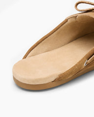 Women's Boat Shoes Brown Leather and Suede Mules