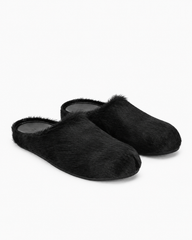 Designer Real Fur Slides Clogs Mules Flat Luxury Slippers (Women)