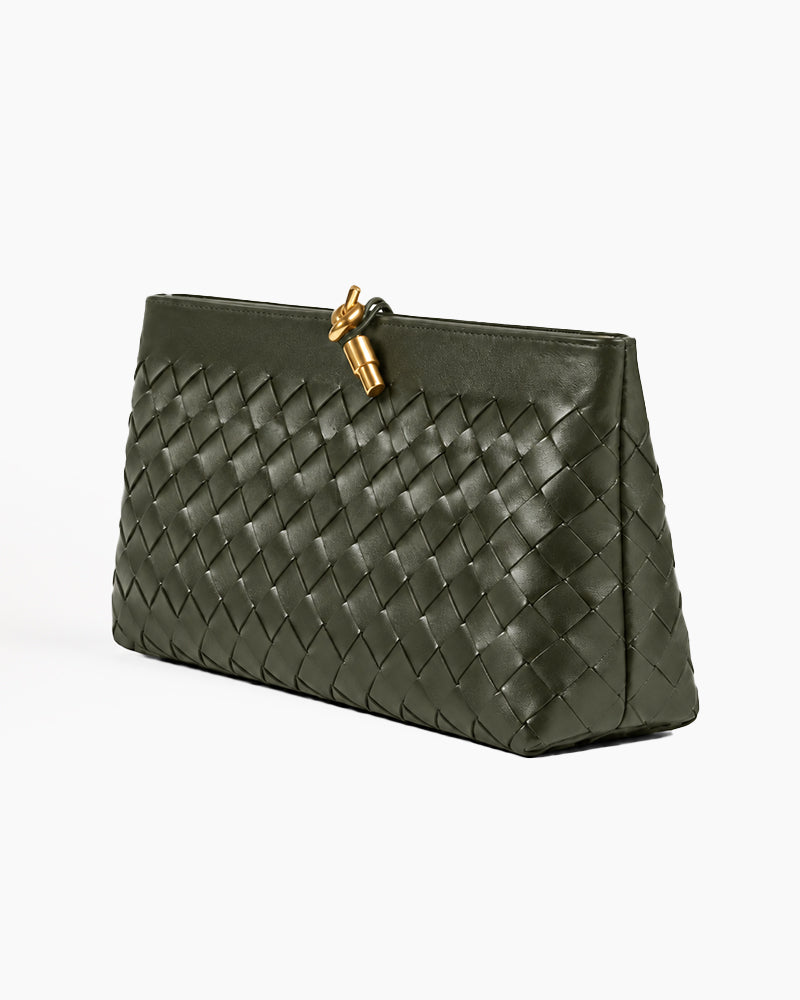 Black-Woven-Leather-Everyday-Zip-Clutch-7