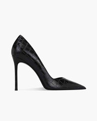 Croc-Embossed Pointed-Toe Stiletto Pumps
