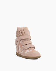 (Clean Up - US 5.5) Bekett Suede and Leather High-Top Trainers