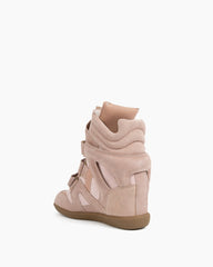 (Clean Up - US 5.5) Bekett Suede and Leather High-Top Trainers