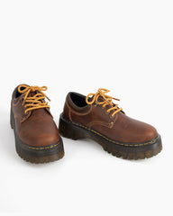 Women's Heavy Duty Brown Leather Platform Shoes