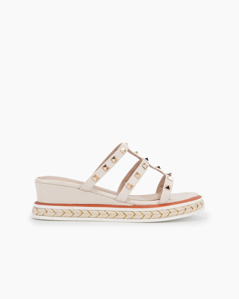 (Clean Up) Espadrille Wedges Slides Rivets Slippers