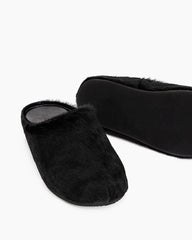 (Clean Up) Designer Real Fur Slides Clogs Mules Flat Luxury Slippers