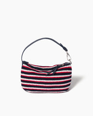Summer Color-Stripe Crochet Top-Handle Bag