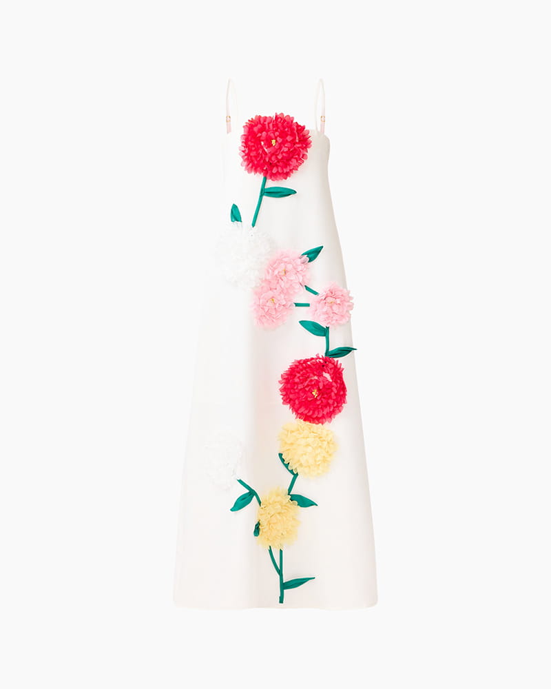 Summer Floral Embroidered Maxi Dress With Straps