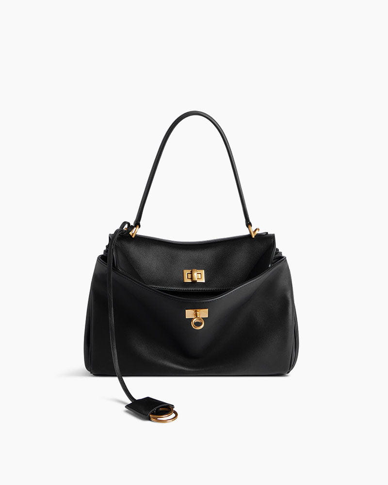 Vespera Top Handle Bag with Turn Lock Closure