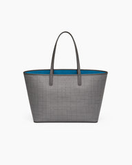 Woven Grid Structured Canvas Carryall Tote