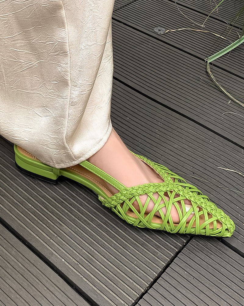 Woven Comfortable Slingback Braided Flat Sandals