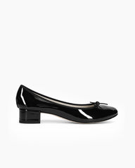 Women's Patent Leather Ballet Flats with Bow Detail