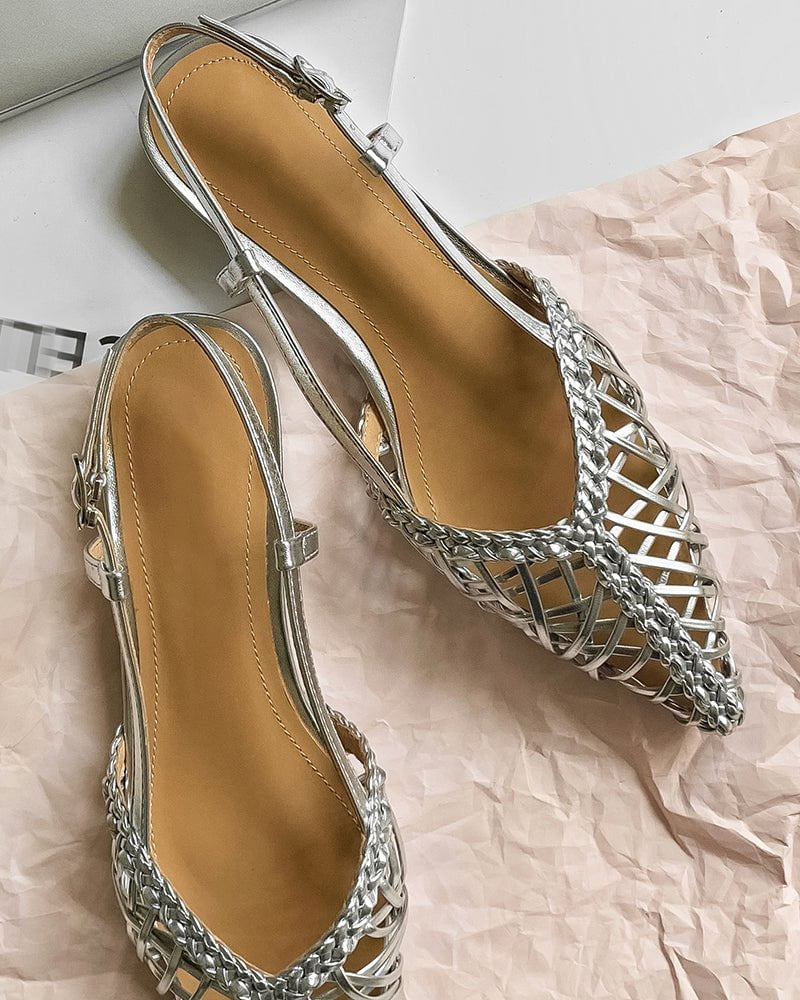 Woven Comfortable Slingback Braided Flat Sandals