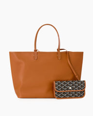 Luxury Reversible Leather Tote Bag with Closure Strap