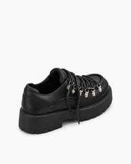 Women's Vintage Leather Lace-Up Platform Shoes