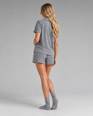Modal Cotton Ribbed Short Sleeve Pajama Set