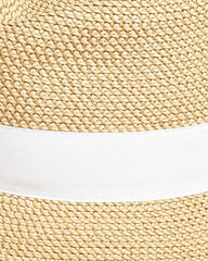 Natural Woven Straw Fedora Hat for Summer