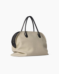 Soft Structured Canvas Leather Handle Tote