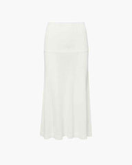 Women's Off-White Pointelle Knit Fishtail Midi Skirt