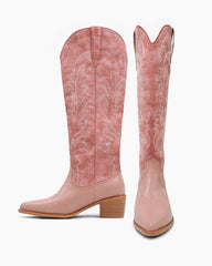 Women's Fashion Week Street Style Leather Western Boots