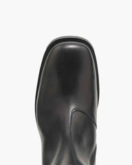 Men's Black Leather Boots for Modern Daily Uniforms