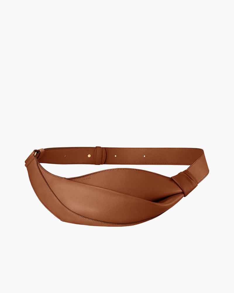 [S-Tier] Nappa Leather Folded Crescent Crossbody Belt Bag