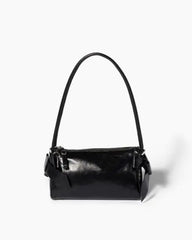 Compact Nappa Leather Bow-Accent Pouch Handbag