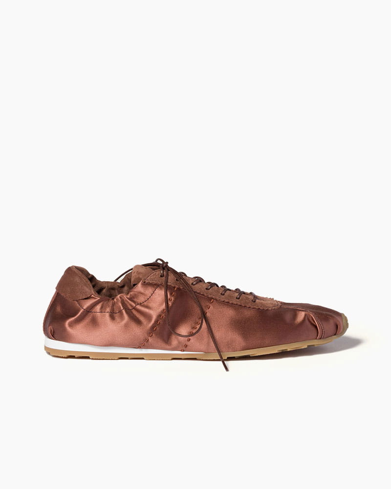 Women's Lightweight Soft Satin Lace-Up Sneakers